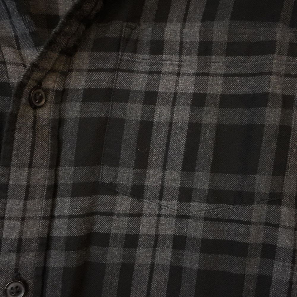 AllSaints Black & Gray Plaid Button-Up Shirt Men's M - Picture 4 of 5